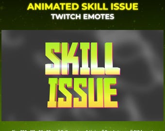 Animated Skill Issue text emote | Twitch emotes | Animated emotes | 3D Text emotes | Stream Animation
