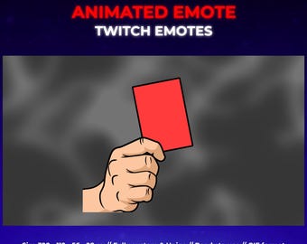 Geanimeerde rode, gele kaart-emote: Twitch/Kick/Discord-emoji (digitale download)