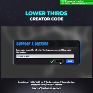 Codice creatore animato Lower Thirds: Twitch, YouTube, Kick