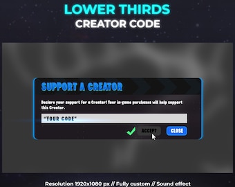 Animated Creator Code Lower Thirds: Twitch, YouTube, Kick