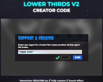 Creator Code Lower Thirds: Animated Stream Overlay (Digital Download)