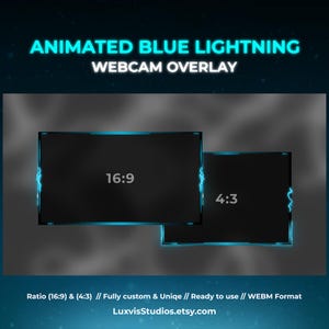 Webcam Lightning animata / Sovrapposizione webcam / Facecam animata / Frame animato / Animazione streaming