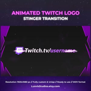 Transizione animata di Twitch Stinger: flusso sui social media (download digitale)