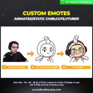 Custom Animated Chibi Emote: Wiggle Twitch Stream Animation