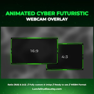 Webcam futuristica animata / Sovrapposizione webcam / Facecam animata / Animazione cyber / Animazione in streaming