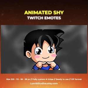 Animated Goku emote | Goku shy emotes | Twitch emotes | Animated emotes | Stream Animation