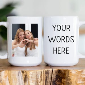 Custom Mug with Photo, Personalized Picture Coffee Cup, Anniversary Mug Gift for Him / Her, Customizable Text and photo Mug