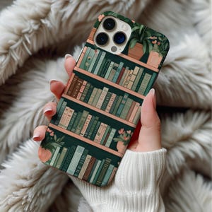 Capa de celular com estampa de livros florais, capa de celular com estética de livros vintage para iPhone 16, 15, 14, 13, 12 e 11, capa de celular com estilo de livro, capa de celular com estampa de flores