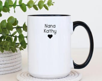Custom Grandma Mug, Personalized Name Coffee Cup, Cute Floral Nana Gift, Cozy Grandmother Mug, Best Grandma Ever