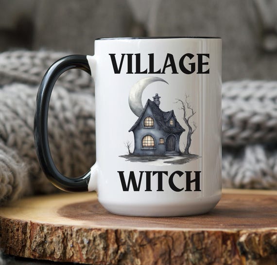 Village Witch Mug, Spooky Coffee Cups, Witch Mugs, Witchy Gift Idea, Local Witches