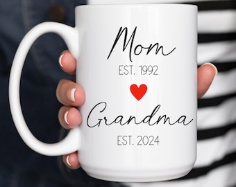 Eerste keer oma cadeaus, nieuwe oma cadeau, gepersonaliseerd oma cadeau, cadeau voor nieuwe oma, cadeau voor eerste keer oma mok