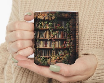 3D Effect Realistic Books Mugs, Book Lover Gift,Book Lover Mug, 3D Effect Mug, Cracked Mug Design