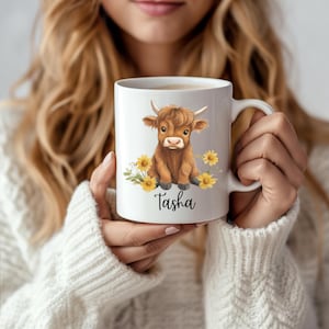 Tazza mucca delle Highlands, tazza mucca carina, tazza da caffè mucca delle Highlands, amanti delle Highlands, idea regalo, regalo di Natale tazza, mucche delle Highlands, regalo tazza per la mamma