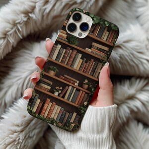 Capa de celular com estampa de livros florais, capa de celular com estética de livros vintage para iPhone 16, 15, 14, 13, 12 e 11, capa de celular com estilo de livro, capa de celular com estampa de flores