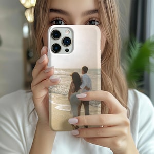 Custom Photo Phone Case, Personalized Tough iPhone Cover 15 16 Custom Gift for Him or Her Unique Photo Phone Case