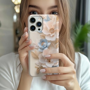 3D Wildblumen Blumen Handyhülle, texturierte botanische ästhetische realistische abstrakte Blume iPhone 12 13 14 15 16