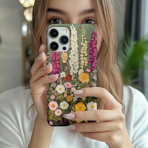 Pressed wildflower phone case, Botanical phone case, Pressed flower case, floral phone case, iphone 14 13 12 11