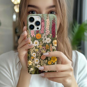 Pressed wildflower phone case, Botanical phone case, Pressed flower case, floral phone case, iphone 14 13 12 11