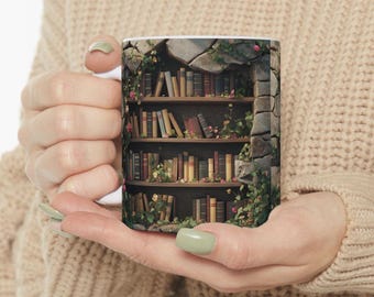3D Effect Realistic Books Mugs, Book Lover Gift,Book Lover Mug, 3D Effect Mug, Cracked Mug Design, Creative Gift