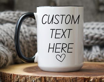 Mug avec texte personnalisé, idées cadeaux, mug personnalisé, cadeaux pour anniversaire, Noël, papa, maman, fête des mères