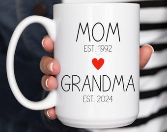 Eerste keer oma cadeaus, nieuwe oma cadeau, gepersonaliseerd oma cadeau, cadeau voor nieuwe oma, cadeau voor eerste keer oma mok