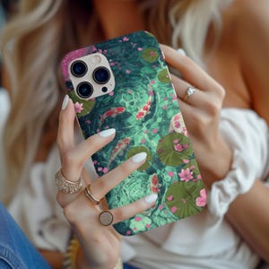 Koi fish phone case, koi fish case, iphone 16e case, koi fish pond, fish phone case, koi fish, iphone 14 case, iphone 15 pro case