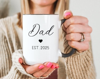 Regalo de taza para papá primerizo, taza para papá primerizo, taza personalizada para papá, anuncio de embarazo, regalo de baby shower, taza personalizada para papá