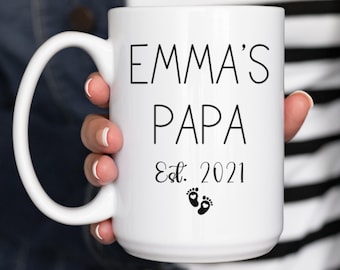Mug pour papa pour la première fois, cadeau pour nouveau papa, Mug Est, cadeau pour papa, cadeau pour papa, cadeau pour bientôt papa, 1er cadeau papa, annonce de grossesse, mug papa