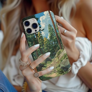 Capa de celular com tema de floresta natural, capa de celular com tema de floresta, capa de celular com tema de natureza, presente para amantes da natureza, capa cottagecore, capa ecológica