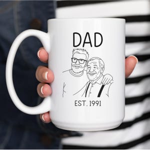 Personalized Photo Mug for Dad, Custom Dad Portrait Mug, Gift for Husband, Father's Day Gift, Birthday Gift for Dad, Gift for Him