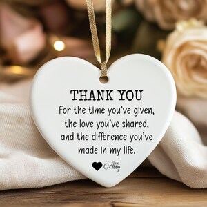 Ornament Keepsake Gift – Personalized Thank You Present for Friend, Mum, Teacher, or Bridesmaid, Meaningful Appreciation Token