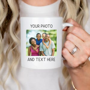 Custom Mug with Photo, Personalized Picture Coffee Cup, Anniversary Mug Gift for Him / Her, Customizable Text and photo Mug