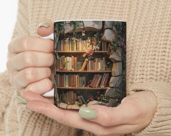 3D Effect Realistic Books Mugs, Book Lover Gift,Book Lover Mug, 3D Effect Mug, Cracked Mug design