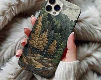 Forest Nature Phone Case, Outdoorsy Scenic iPhone Cover 12 13 14 15 16 Wilderness Landscape Aesthetic Case