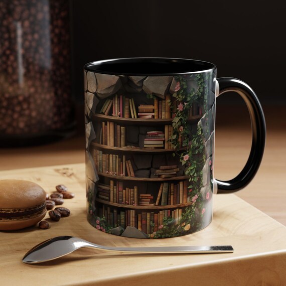 3D-Effekt Realistische Bücher Tassen, Buch-Liebhaber-Geschenk,Buch-Liebhaber-Becher, 3D-Effekt-Becher, Gebrochener Becher-Design, Kreatives Geschenk, Kreativer Becher,Geschenk für Lehrer