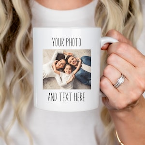Custom Mug with Photo, Personalized Picture Coffee Cup, Anniversary Mug Gift for Him / Her, Customizable Text and photo Mug