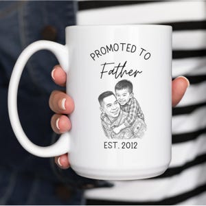 Personalized Photo Mug for Dad, Custom Dad Portrait Mug, Gift for Husband, Father's Day Gift, Birthday Gift for Dad, Gift for Him