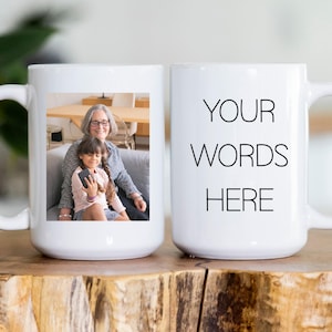 Custom Mug with Photo, Personalized Picture Coffee Cup, Anniversary Mug Gift for Him / Her, Customizable Text and photo Mug