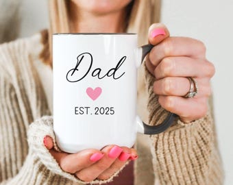 Regalo de taza para papá primerizo, taza para papá primerizo, taza personalizada para papá, anuncio de embarazo, regalo de baby shower, taza personalizada para papá