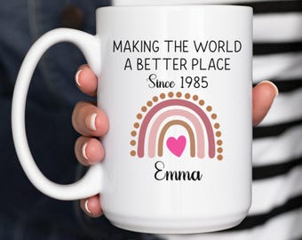 40th Birthday Gift, Custom 40th Birthday Coffee Mug, Born in 1985, Making the world a better place since 1985, Best Friends 40th Gifts