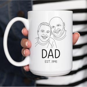 Personalized Photo Mug for Dad, Custom Dad Portrait Mug, Gift for Husband, Father's Day Gift, Birthday Gift for Dad, Gift for Him