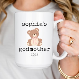 Caneca de presente para madrinha – Linda caneca de café com proposta de madrinha, lembrança de batismo com nome personalizado, presente de padrinho católico para futura madrinha