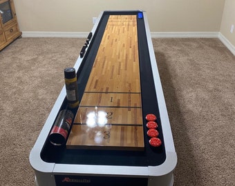 9' Poly-Coated Playing Surface LED Shuffleboard Tables for a Smooth Playing Experience