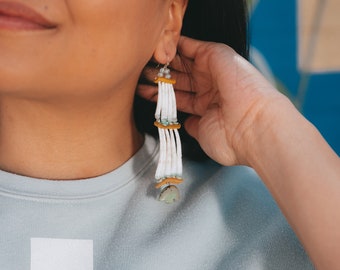 Handcrafted Green Turquoise Bear Earrings – "A Spirit of Love”