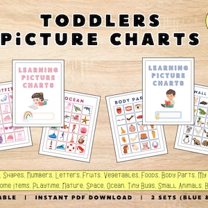 Gráficos de carteles de aprendizaje interactivo para niños / Formas y colores Suministros educativos / Materiales de aprendizaje Montessori Descarga digital PDF instantáneo