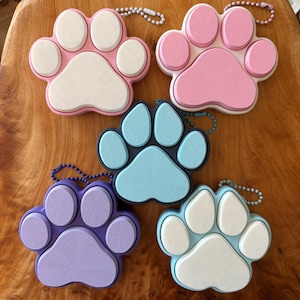 Cat/Dog Paw Multi-Key Clicker Fidget Keychain | 3d Printed Sensory Toy