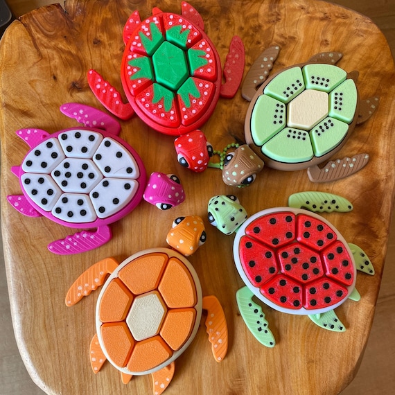 Fruit Turtle Multi-Key Sensory Clicker Fidget Toy - Satisfying Tactile Fun!