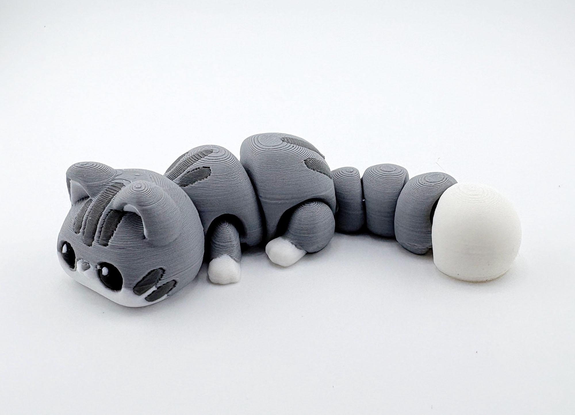 3D Printed Articulated Cat Flexi Fidget Toy - Etsy