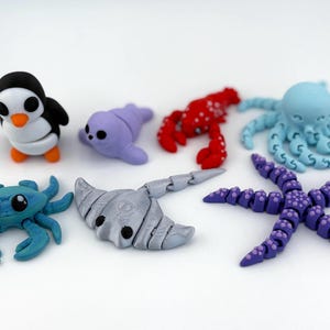 Baby Sea Creatures #2 | 3d Printed Articulated Fidget Friend Flexi Animal Sensory Toy
