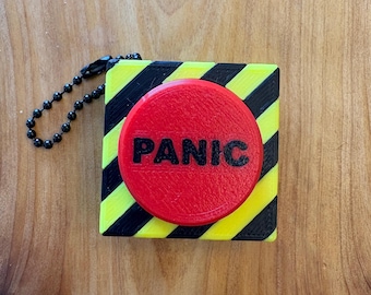 PANIC ボタンクリッカー フィジェットキーチェーン | 3Dプリント感覚玩具